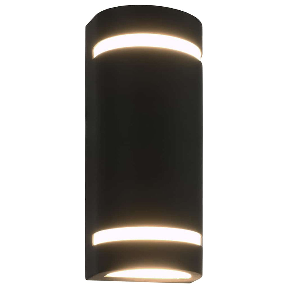 Vidaxl buitenwandlampen 2 st 35 w halfrond zwart