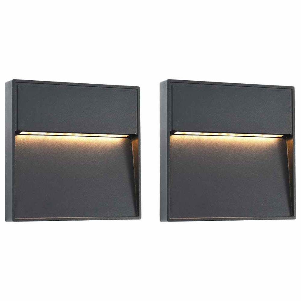 Vidaxl led-buitenwandlampen 2 st 3 w vierkant zwart