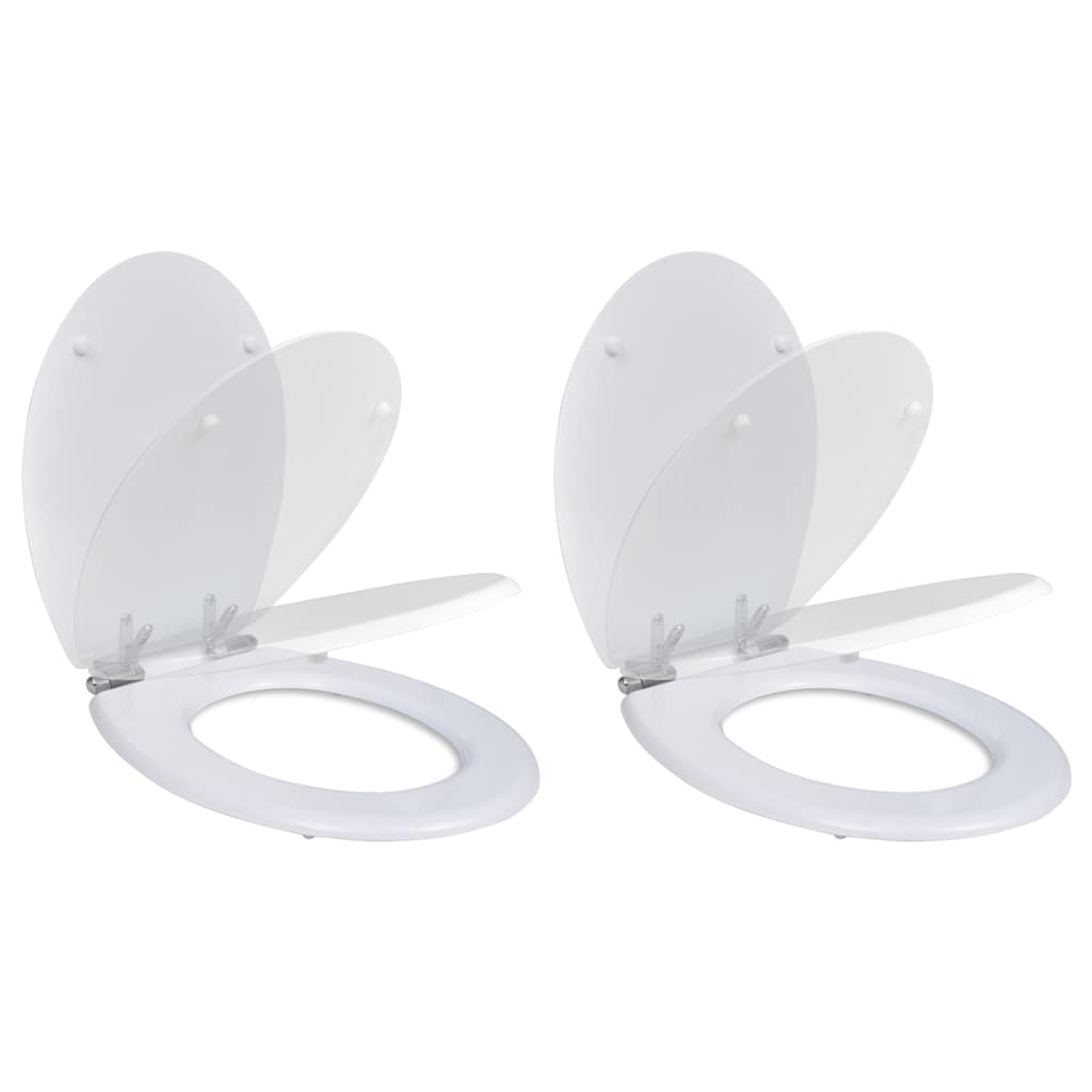 VidaXL Toiletbril met softclosedeksel 2 st MDF wit