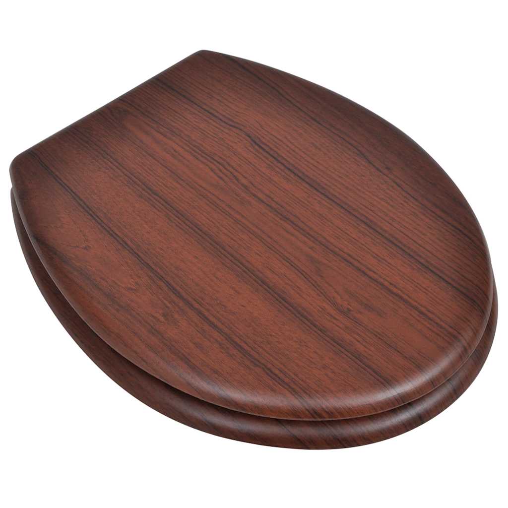 Vidaxl toiletbrillen met deksels 2 st mdf bruin