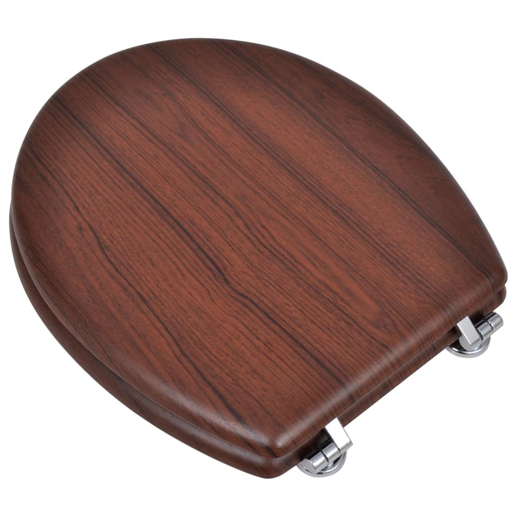 Vidaxl toiletbrillen met deksels 2 st mdf bruin
