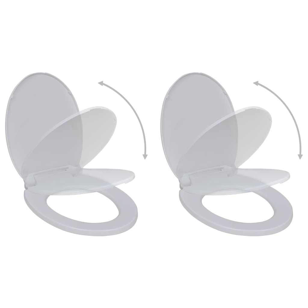 VidaXL Toiletbrillen met softclose deksels 2 st kunststof wit