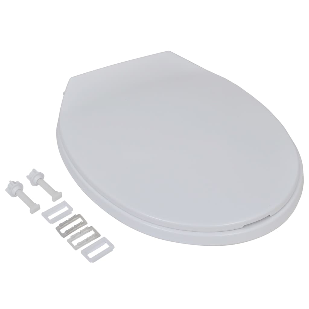 VidaXL Toiletbrillen met softclose deksels 2 st kunststof wit