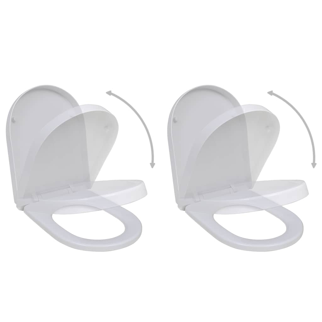 VidaXL Toiletbrillen met softclose deksels 2 st kunststof wit