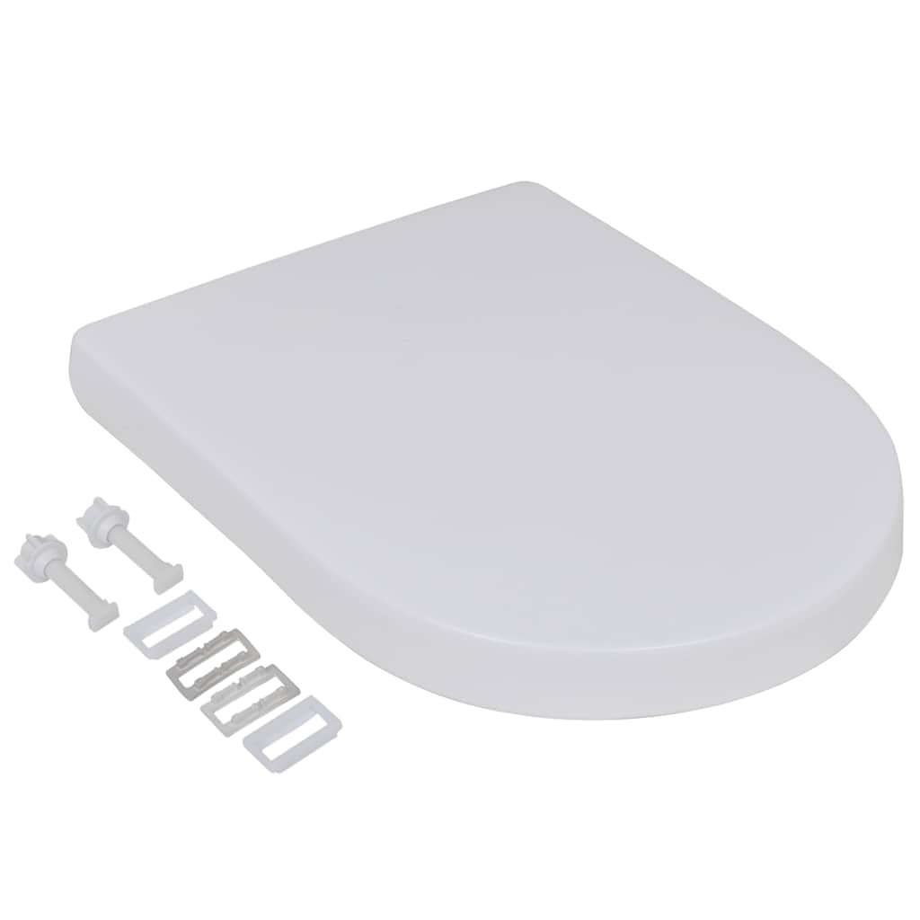 VidaXL Toiletbrillen met softclose deksels 2 st kunststof wit