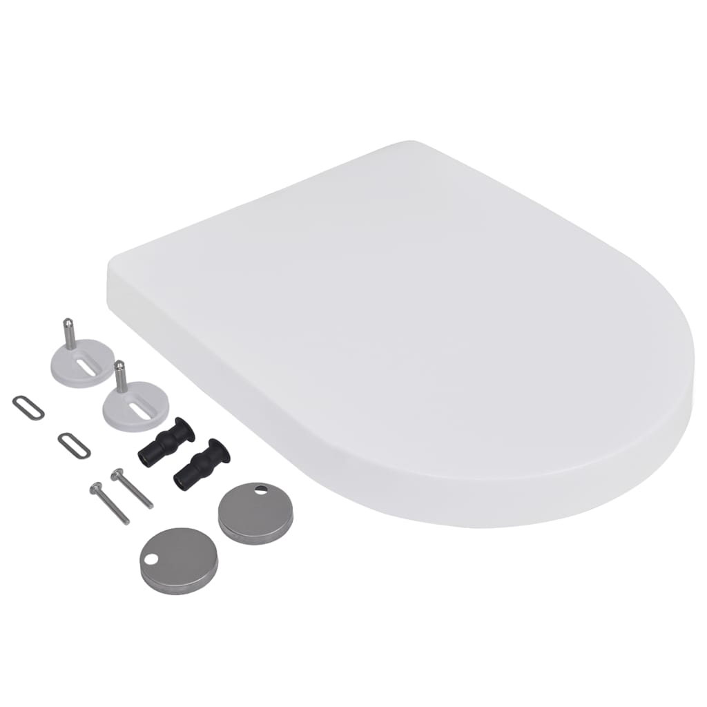 VidaXL Toiletbrillen met softclose deksels 2 st kunststof wit