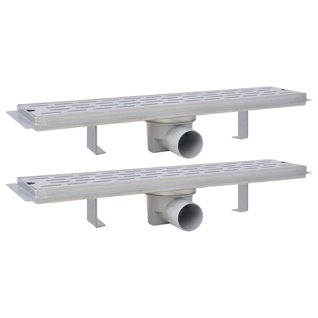 VidaXL Doucheafvoer 2 st rechthoekige lijnig 530x140 mm roestvrij staal