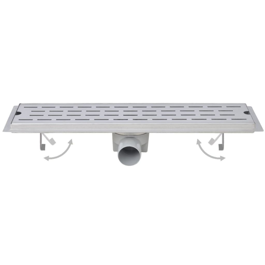 VidaXL Doucheafvoer 2 st rechthoekige lijnig 830x140 mm roestvrij staal