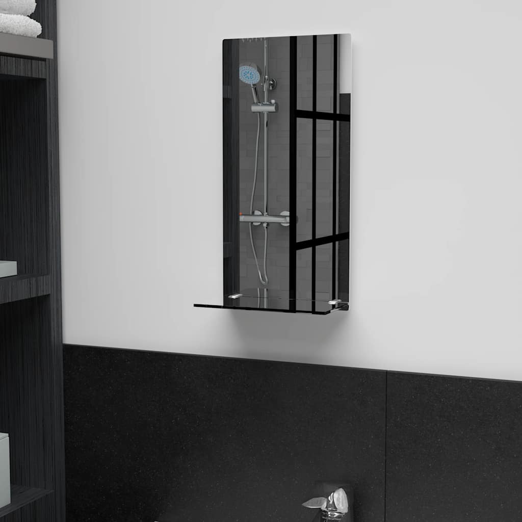 Vidaxl wandspiegel met schap 20x40 cm gehard glas