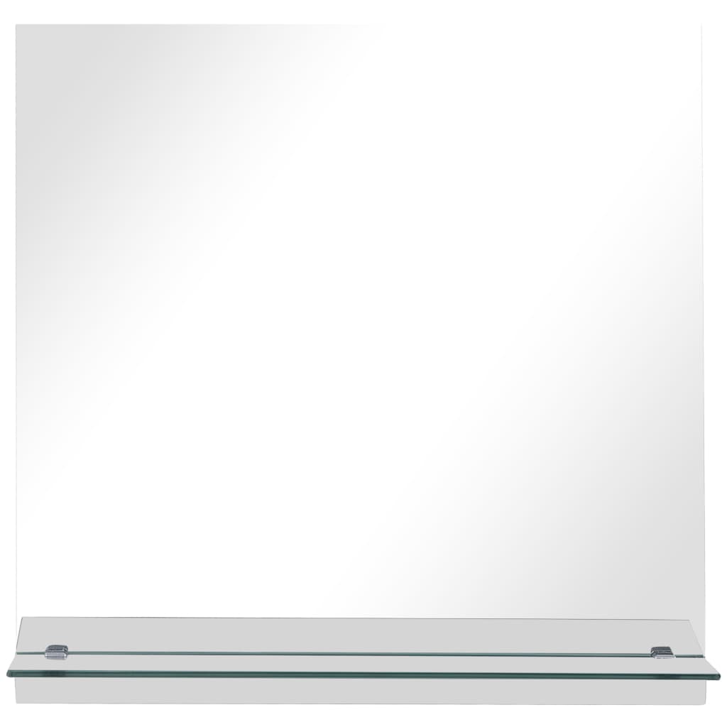 Vidaxl wandspiegel met schap 50x50 cm gehard glas
