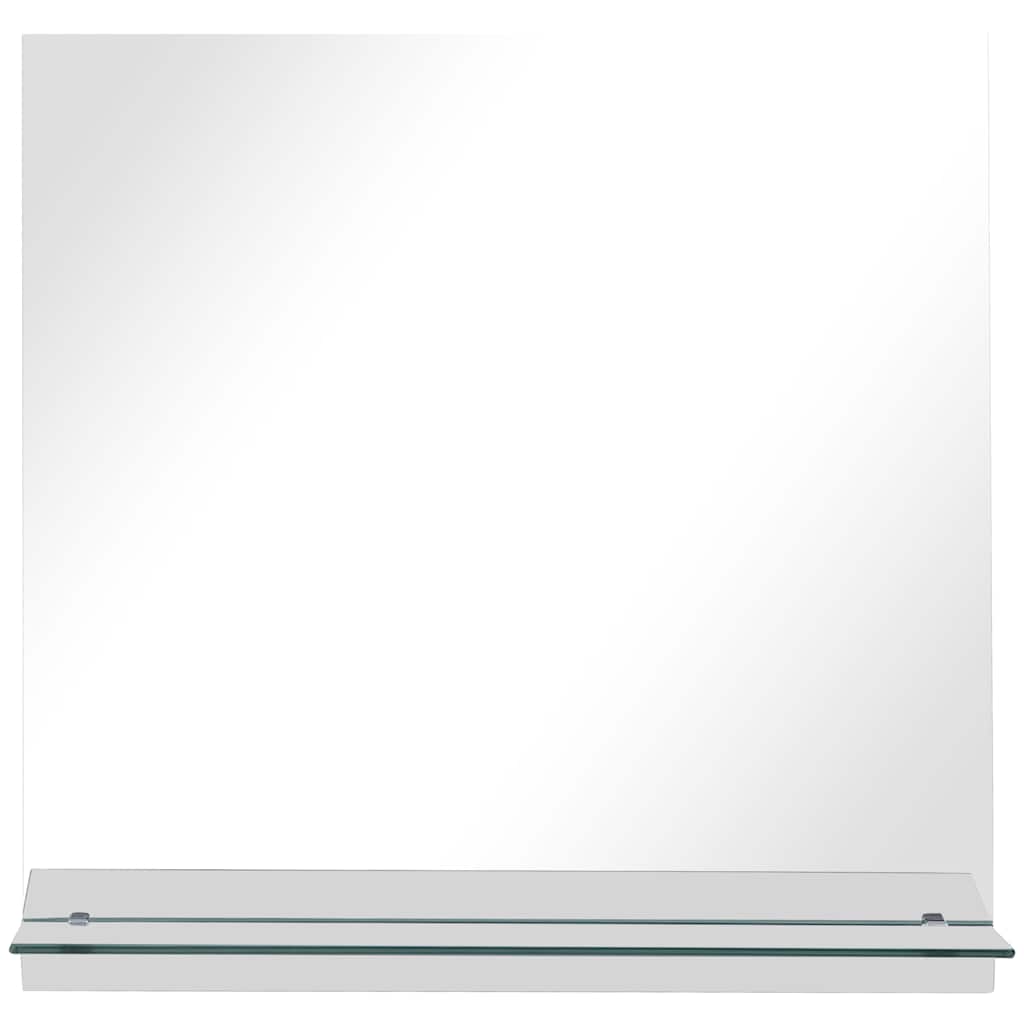 Vidaxl wandspiegel met schap 60x60 cm gehard glas