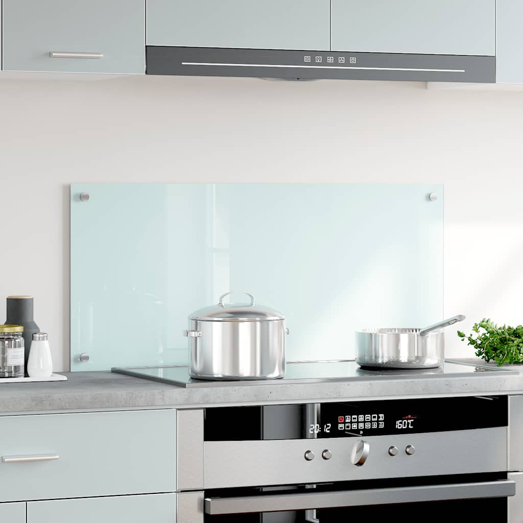 Vidaxl spatscherm keuken 90x40 cm gehard glas wit