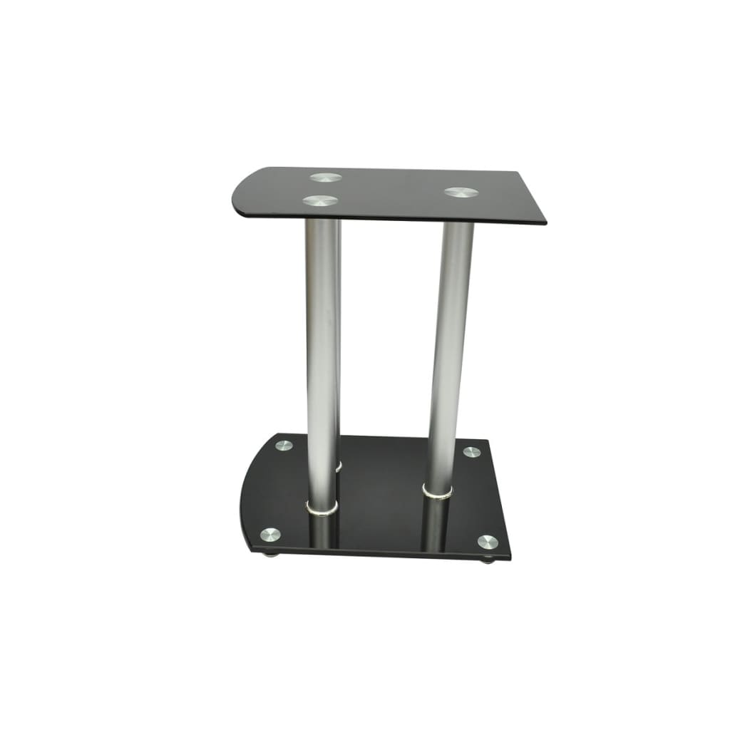 VidaXL Speaker standaard Zangset van 2 zwart glas