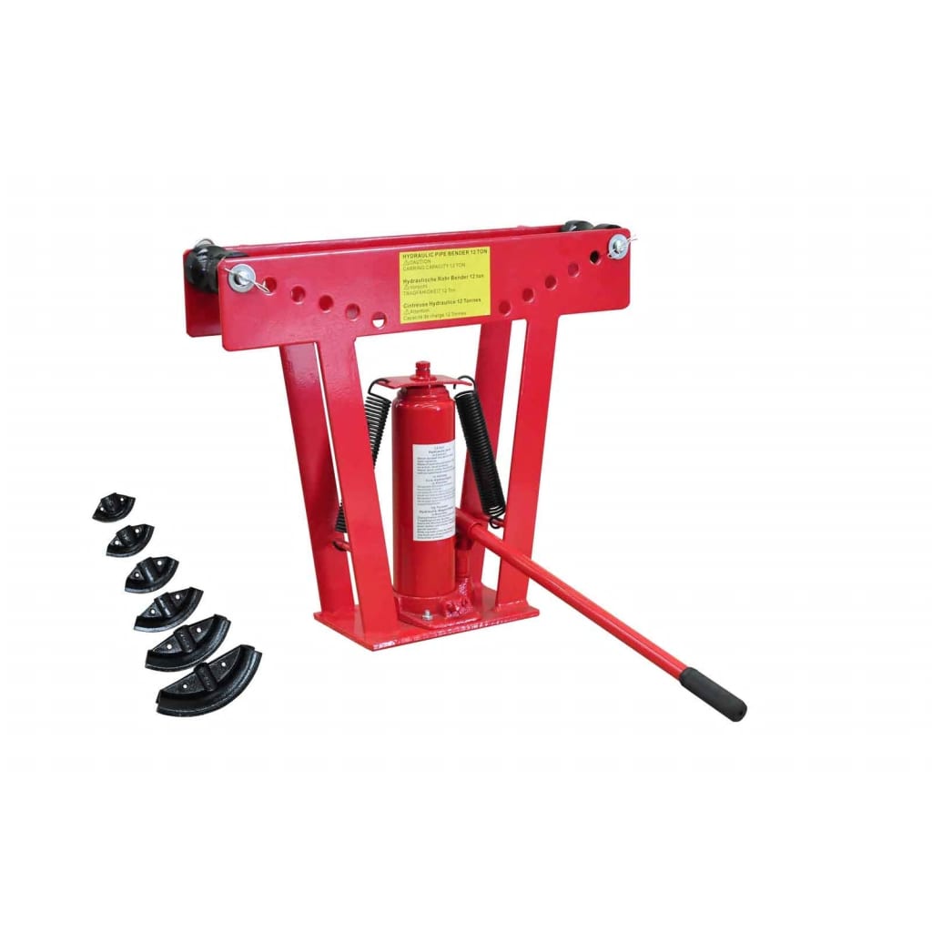 VidaXL Hydraulische pijpenbuiger 12 ton met 6 mallen