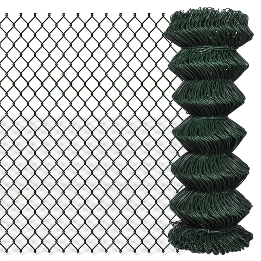 Vidaxl gaashek 1x25m staal groen