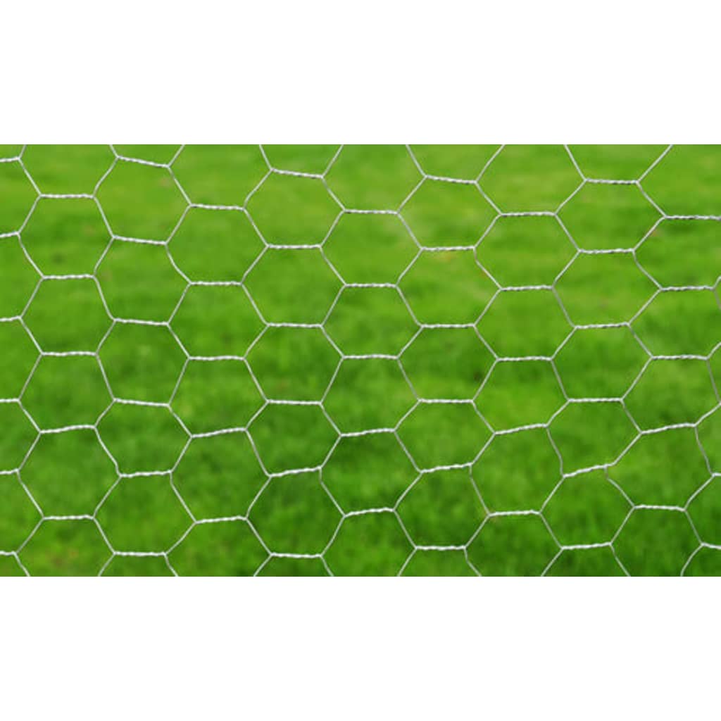 Vidaxl kippengaas 25x0,5 m gegalvaniseerd staal zilverkleurig