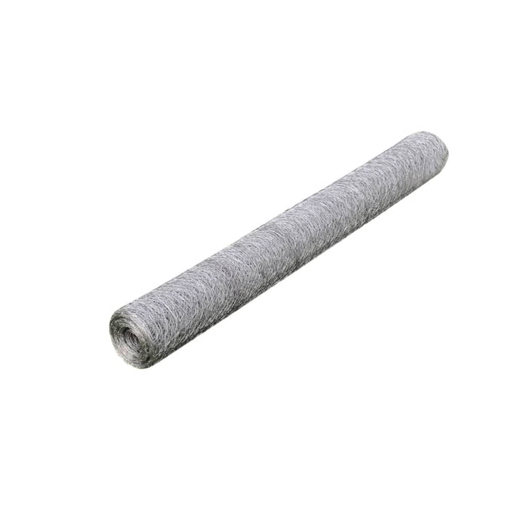 Vidaxl kippengaas 25x1m gegalvaniseerd staal zilverkleurig
