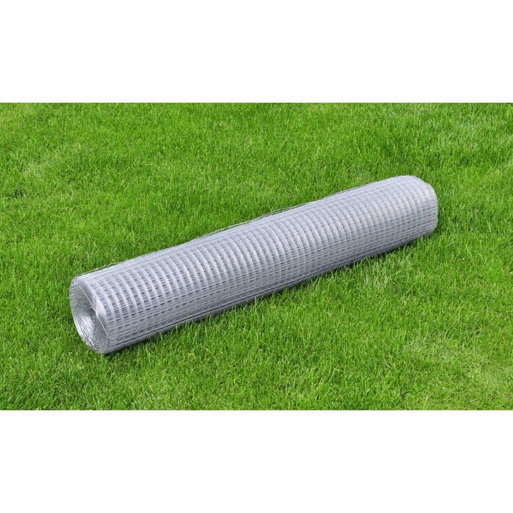 VidaXL Kippengaas 25x1m gegalvaniseerd staal zilverkleurig