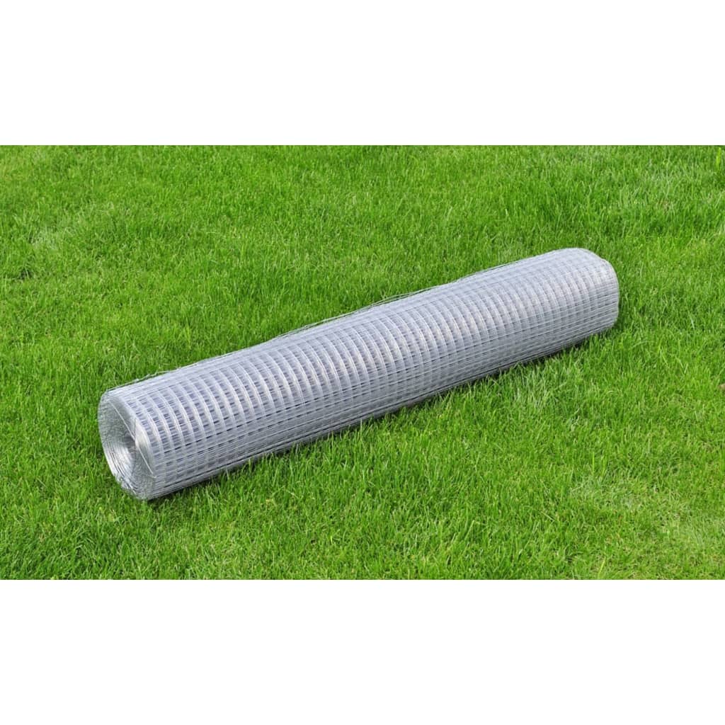 Vidaxl kippengaas 25x1m gegalvaniseerd staal zilverkleurig
