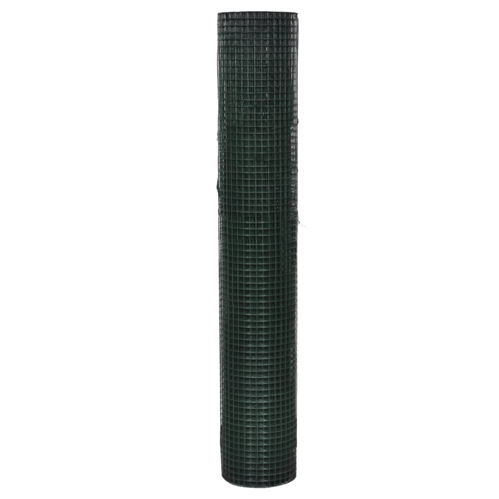 VidaXL Kippengaas 1x25m gegalvaniseerd staal groen