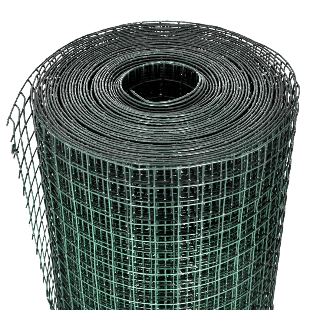 VidaXL Kippengaas 1x25m gegalvaniseerd staal groen