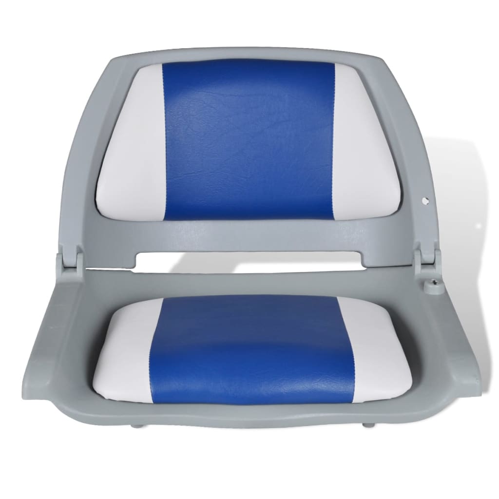 Vidaxl opklapbare laarsstoel met blauw-wit kussen 48x51x41 cm