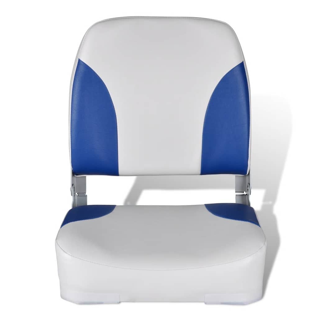 Vidaxl laarsstoel met blauw-wit kussen inklapbaar 41x36x48 cm
