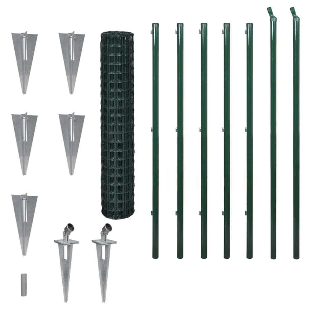 Vidaxl eurohek 10x1,5m staal groen
