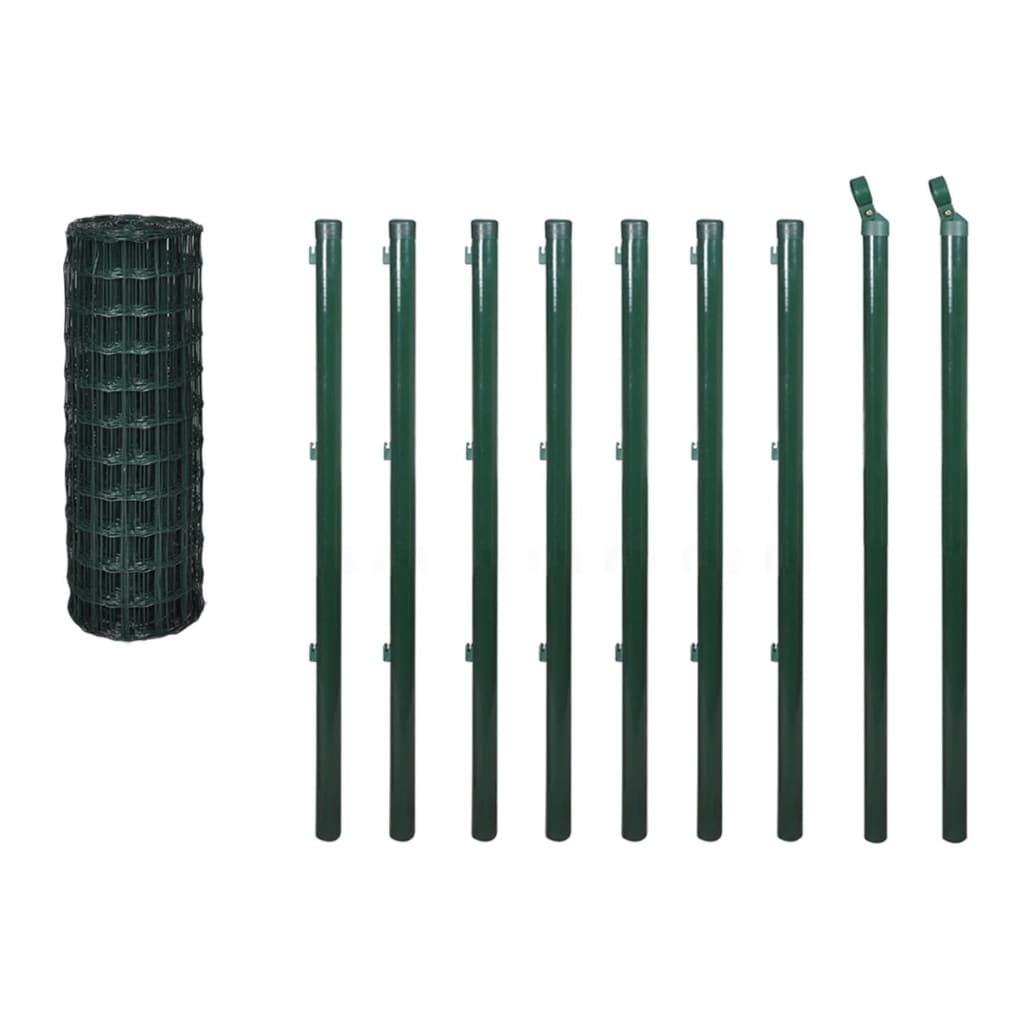 Vidaxl eurohek 10x1,5m staal groen