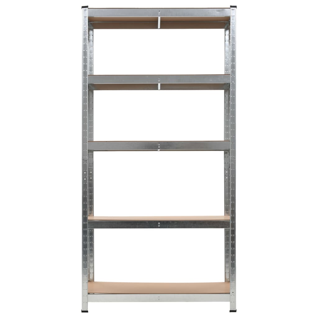 VidaXL Opbergrek 5-laags staal en bewerkt hout zilverkleurig