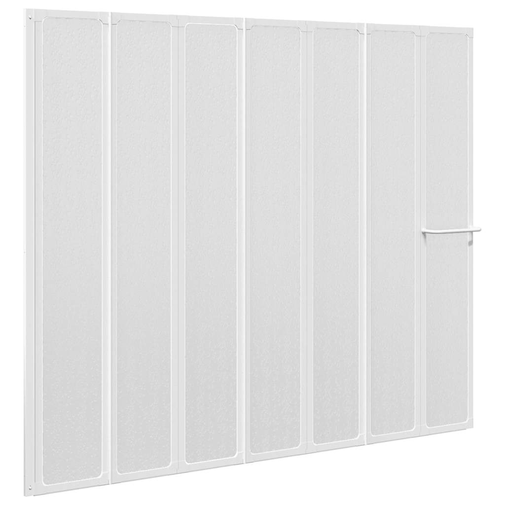 Vidaxl douche en badscherm 140 x 168 cm 7 panelen met handdoekrek