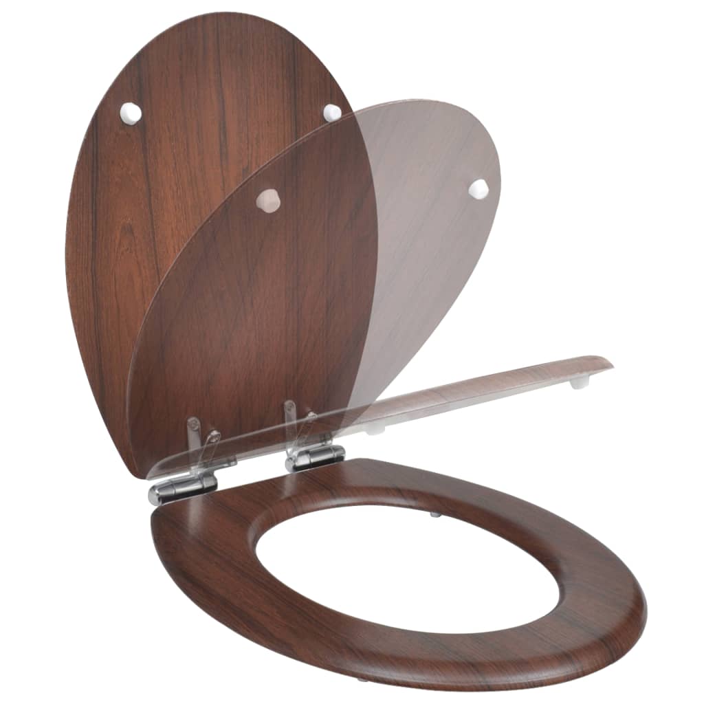 Vidaxl toiletbril softclose simpel ontwerp mdf bruin