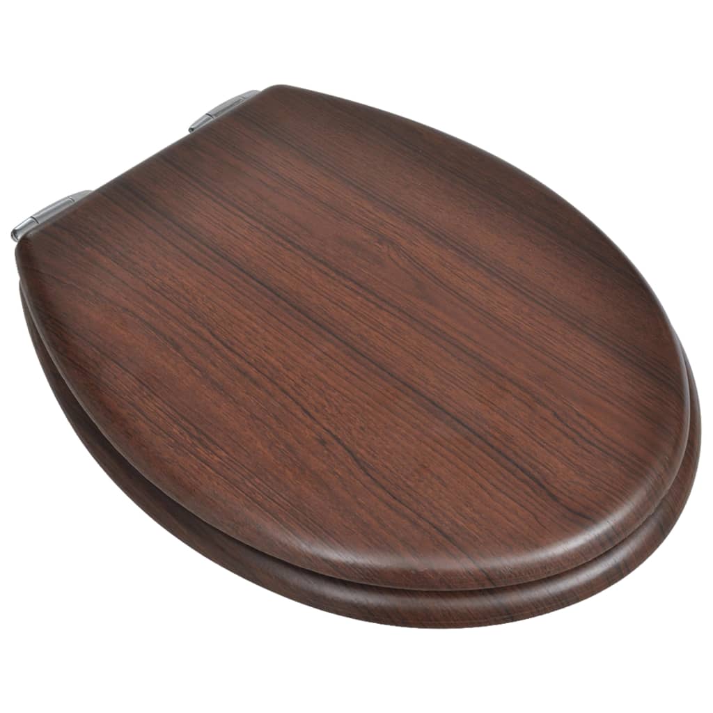Vidaxl toiletbril softclose simpel ontwerp mdf bruin