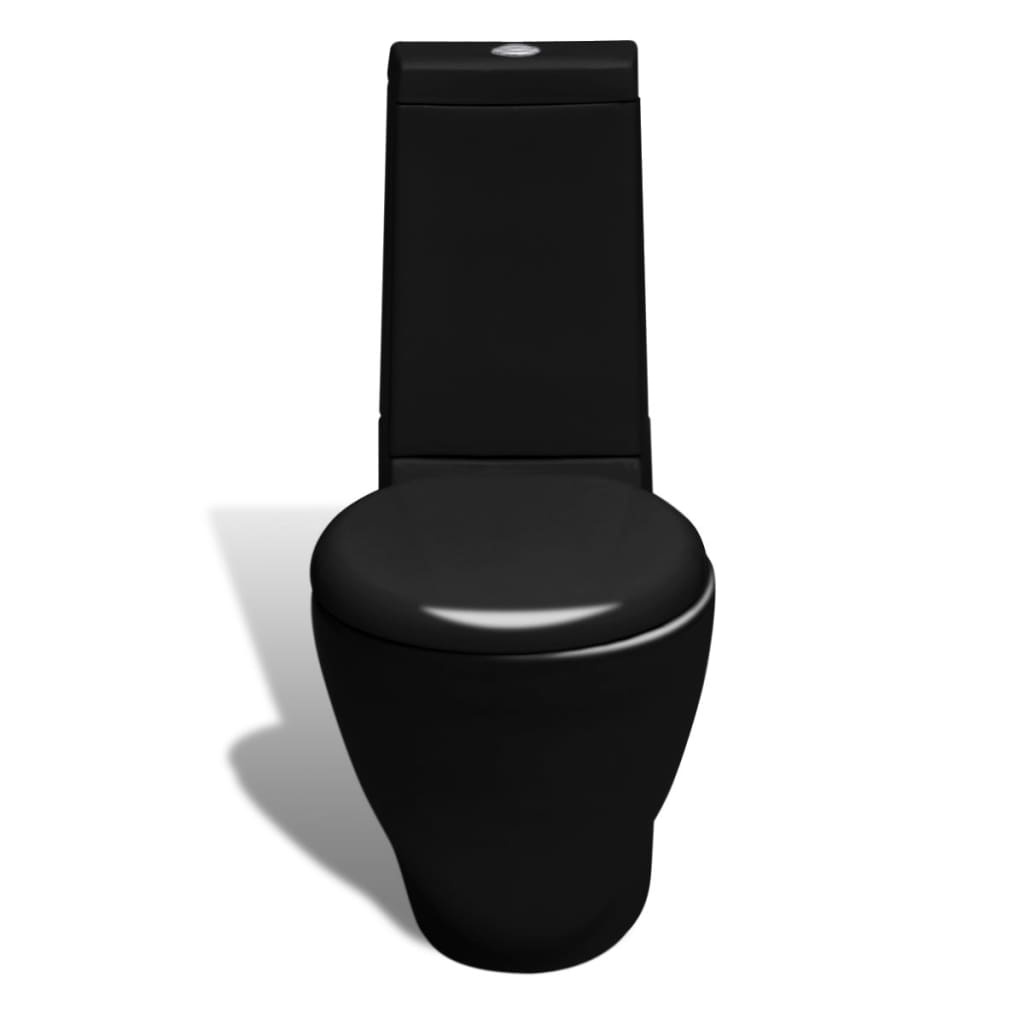 VidaXL Toiletten bidetset staand keramiek zwart