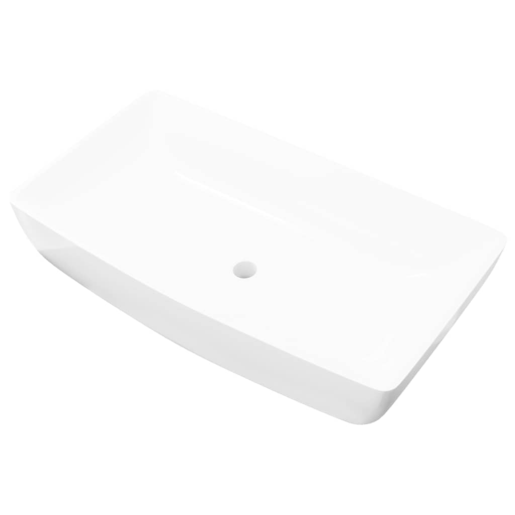 Vidaxl luxe rechthoekige rechthoekige wasbak 71 x 39 cm (wit)