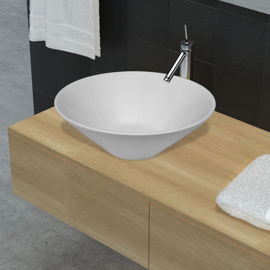 Vidaxl keramische wasbakkranen (wit)