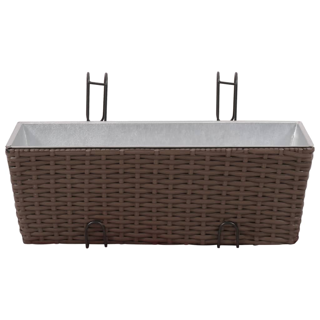 VidaXL Balkonplantenbakken 2 st 50 cm rotan bruin