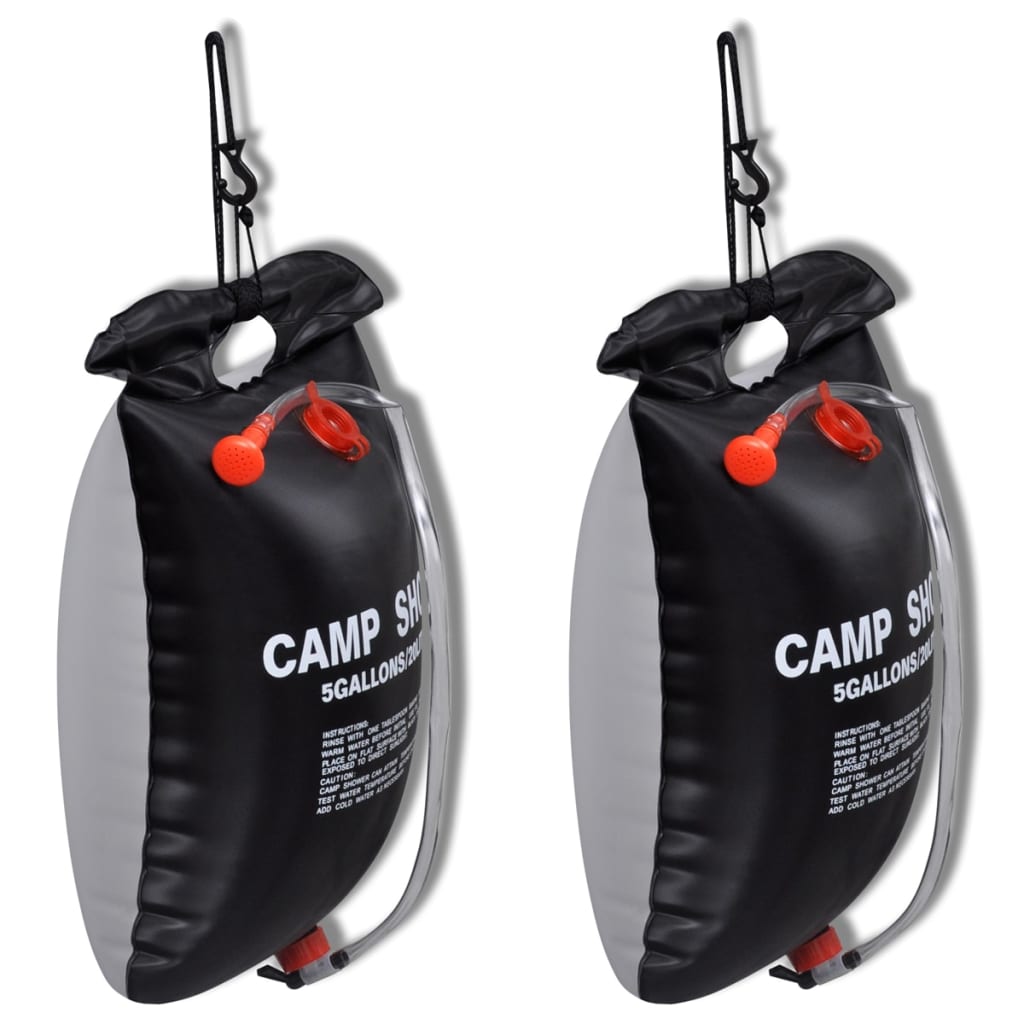 Vidaxl campingdouches 2 st solar 20 l
