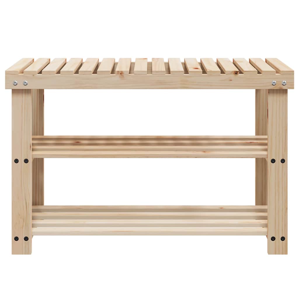 Vidaxl schoenenrek met bankje 2-in-1 massief vuurhout