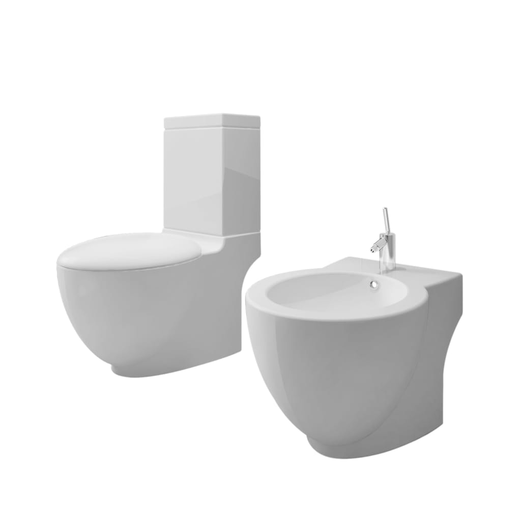 VidaXL Toilettenbidetset keramiek wit