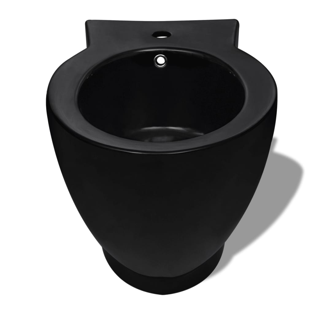 VidaXL Toilettenbidetset keramiek zwart