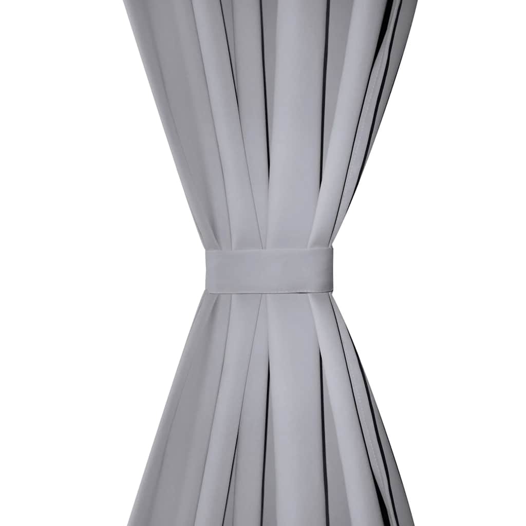 Vidaxl gordijnen met metalen ringen 135 x 245 cm 2 stuks (grijs)