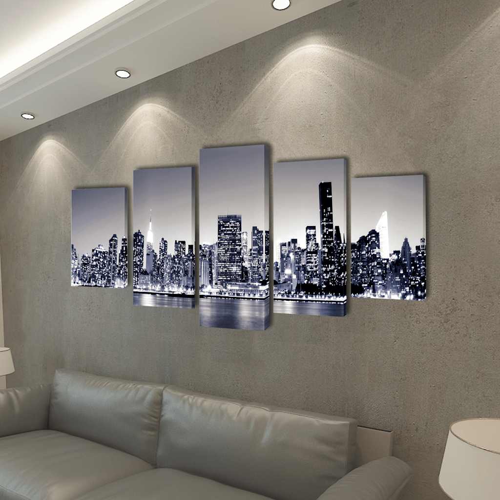 Vidaxl canvas muurdrukset monochrome skyline new york 100 x 50 cm