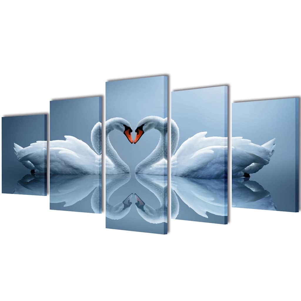 Vidaxl canvas muurdrukset zwaan 200 x 100 cm