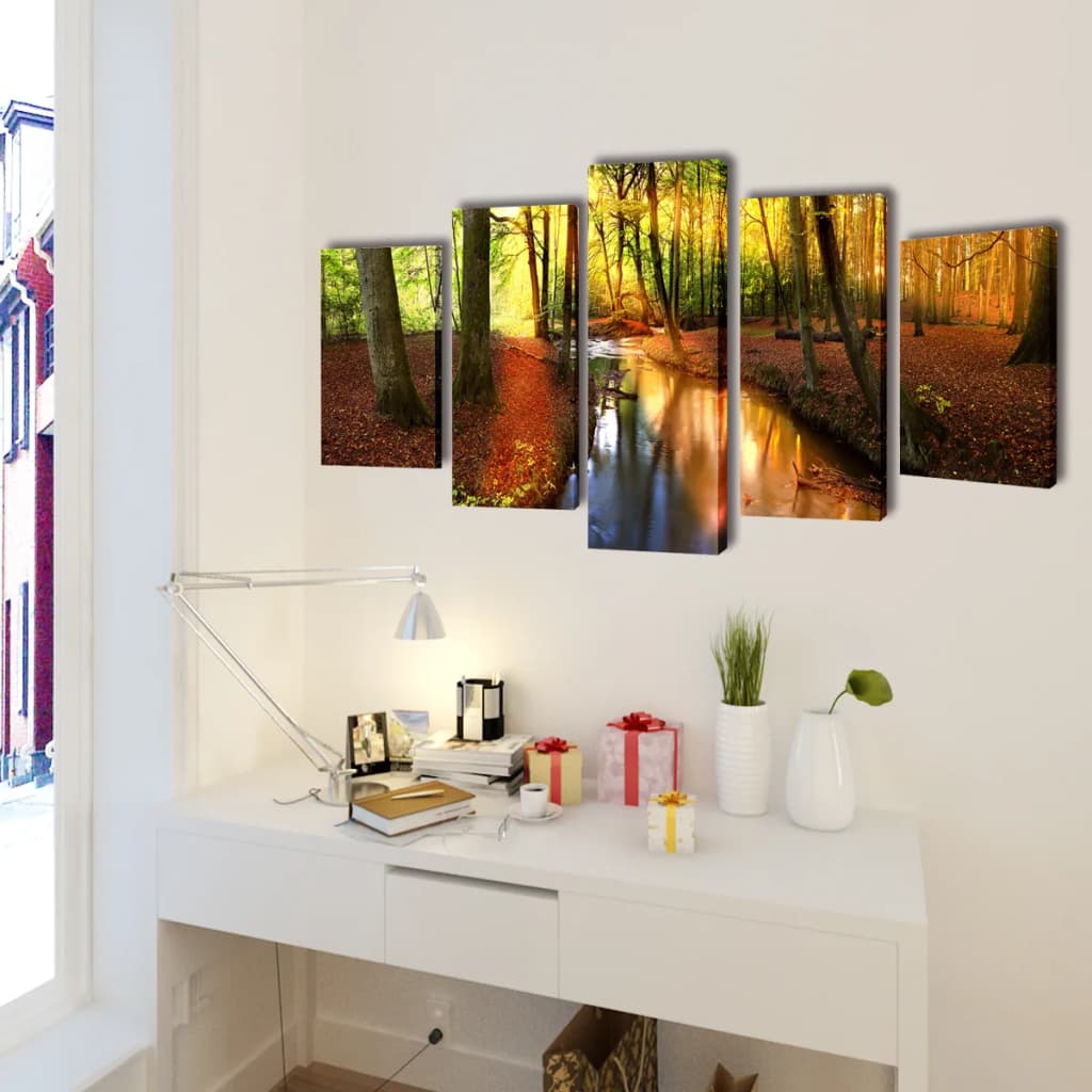 Vidaxl canvas muurdrukset bos 100 x 50 cm