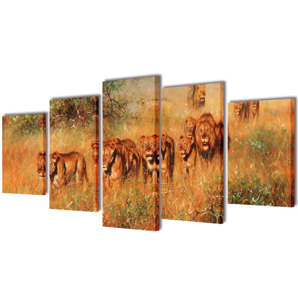 Vidaxl canvas muurdrukset leeuw 100 x 50 cm