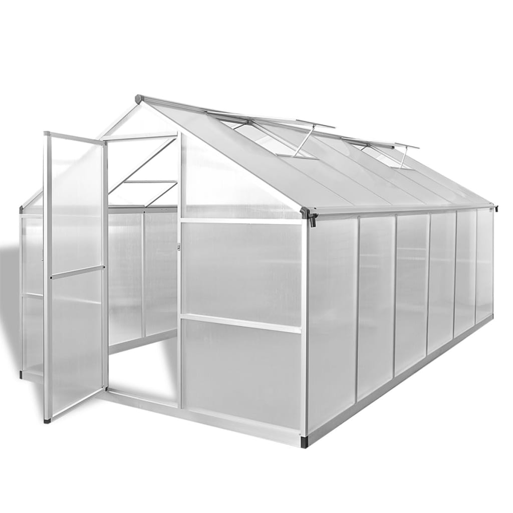 VidaXL Tuinkas versterkt aluminium met basisframe 9.025 m²
