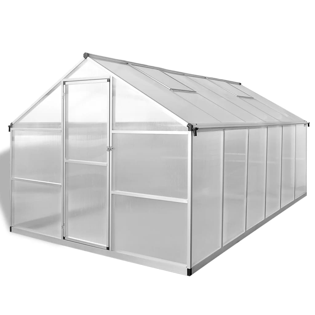VidaXL Tuinkas versterkt aluminium met basisframe 9.025 m²