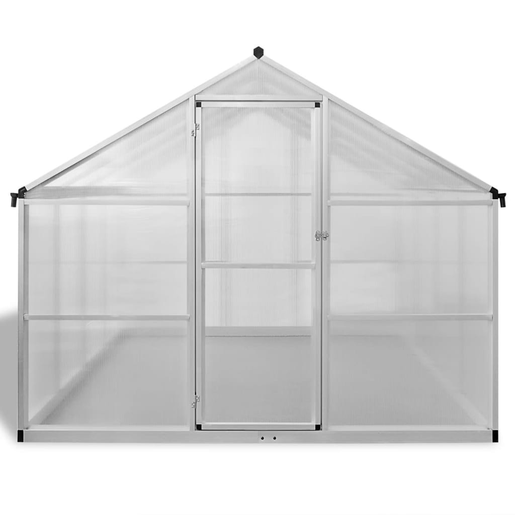 VidaXL Tuinkas versterkt aluminium met basisframe 9.025 m²