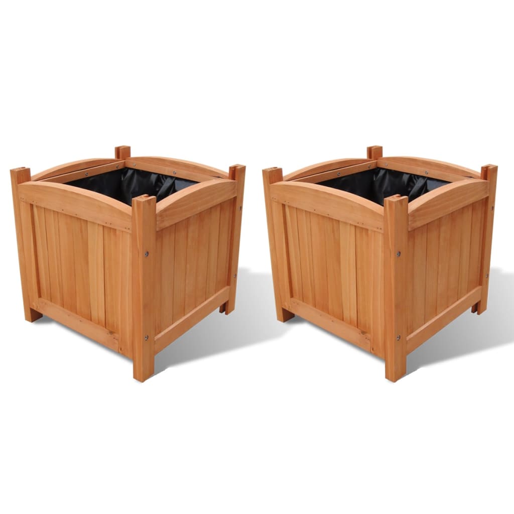 Vidaxl plantenbakken gebogen 2 st 30x30x30 cm hout
